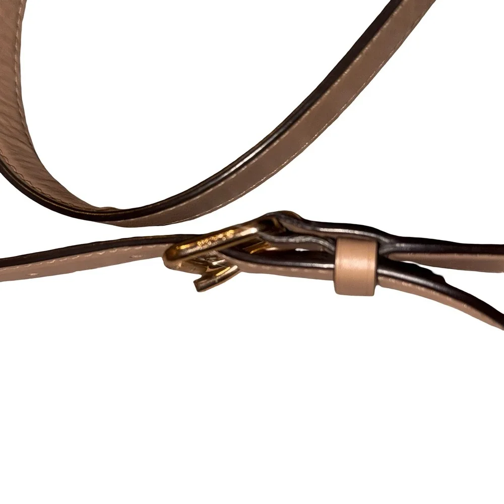Coach Georgie Saddle Bag Colorblock Leather Crossbody Taupe Pink Cream C3593